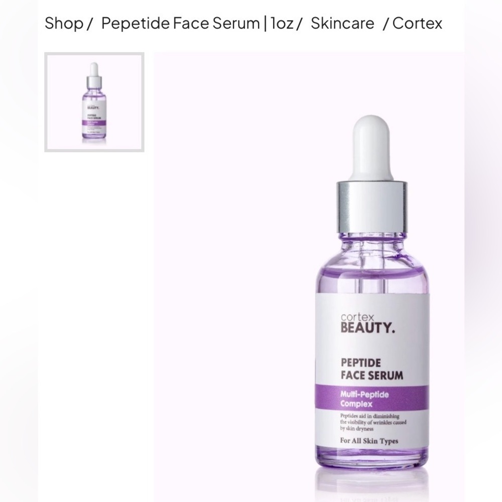 New! Cortex Beauty Pepetide Face Serum | 1oz